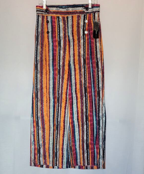 Robert Louis Pants - Robert Louis Women's Stretch Loose/Wide Leg Coral/Teal Pants w/ Pockets Sz: PL